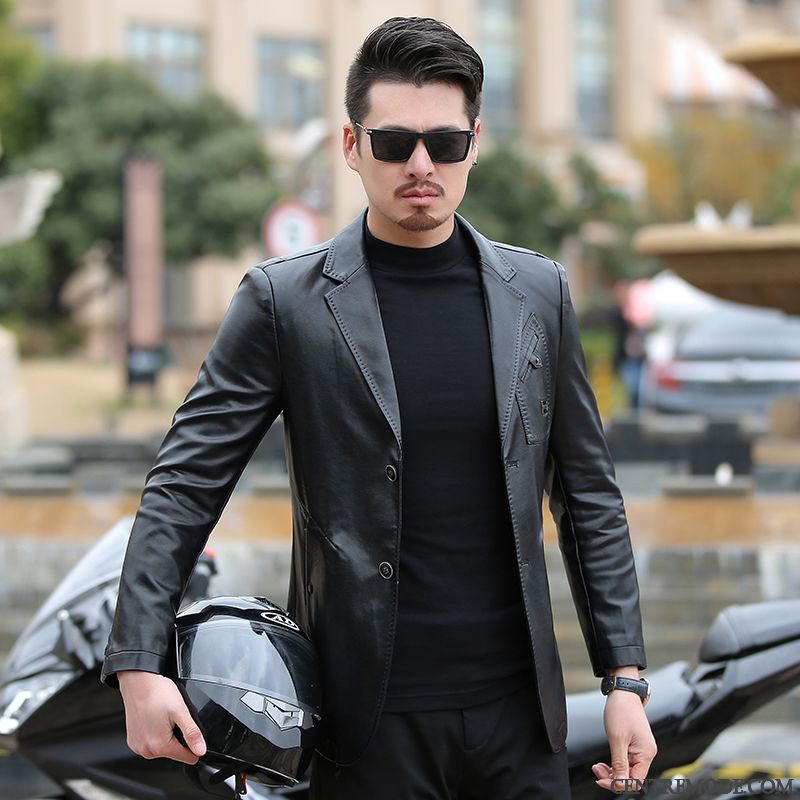 Blouson Cuir A Capuche, Blouson Homme Cuir Noir Steelblue Seashell