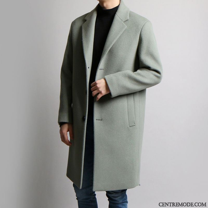 Blouson Cuir Avec Capuche Homme, Manteau Homme Coton Argent Vert