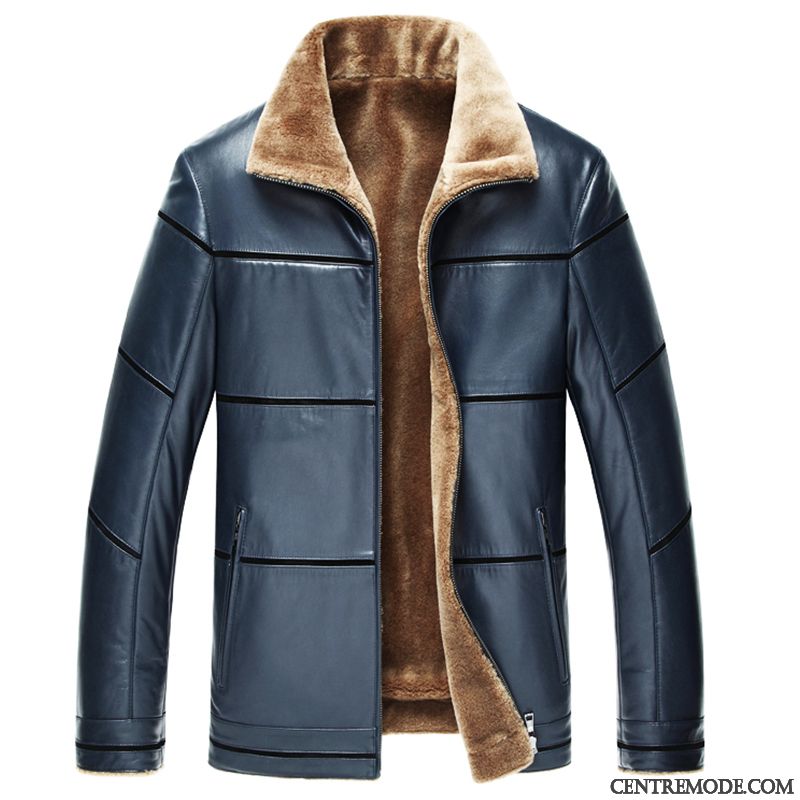 Blouson Cuir Matelassé Homme Seashell Sarcelle, Blouson Simili Cuir Homme Marron En Ligne