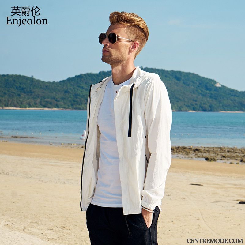 Blouson D Été Pour Homme Blanc D'huître Marine, Vente Veste Homme