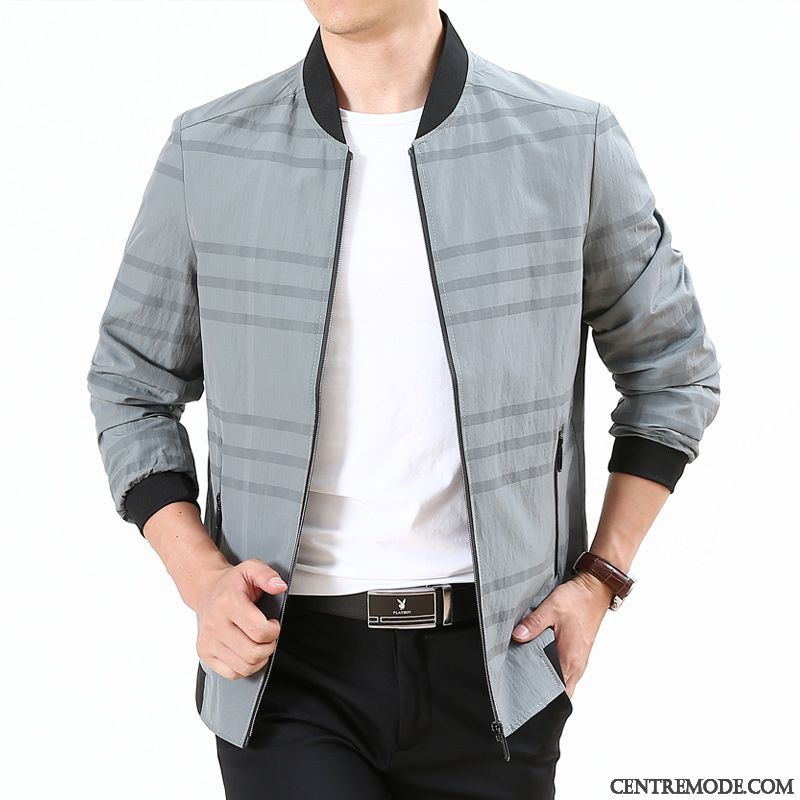 Blouson Homme Laine, Veste Cuir Homme Pas Cher Gris Bisque