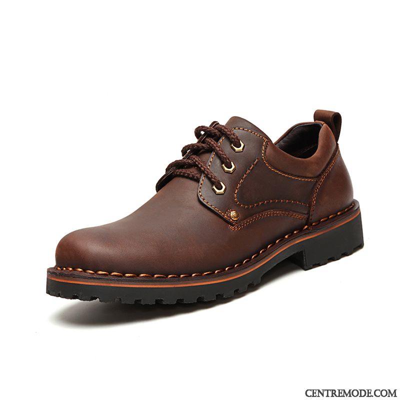 Boots Homme À Talon En Ligne, Derbies Cuir Marron Homme Pensée Darkviolet