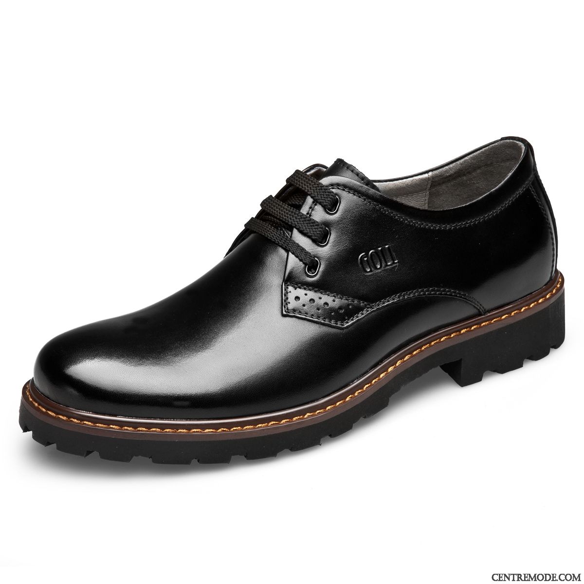 Boots Noir Cuir Homme, Derbies Noires À Talons Marine Gris