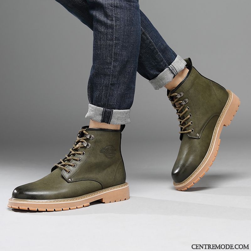 Bottes Caoutchouc Homme Vert Émeraude Tomate, Bottes En Daim Homme