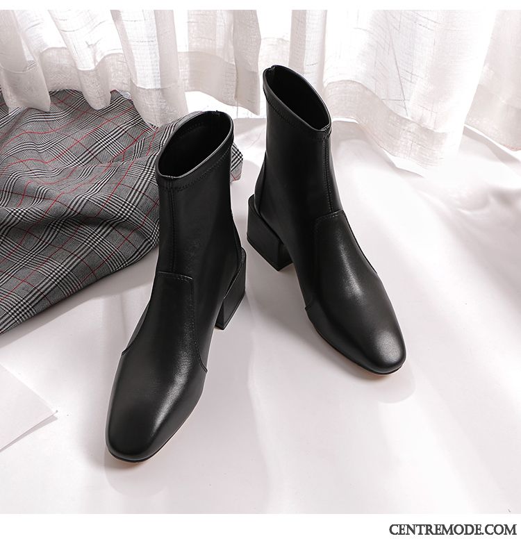 Bottes Cuir Femme Noir Marron Kaki, Boots Femme Cuir Rouge