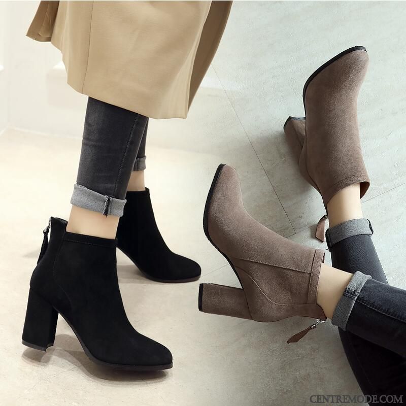 Bottes Cuir Noir Femme Pas Cher Ivoire Crème, Achat Botte En Ligne Soldes