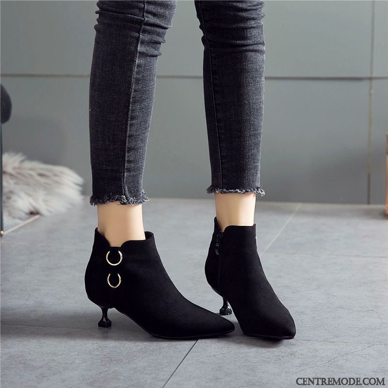 Bottes Femme Bottes Martin Mesh Bottes Courtes L'automne Hiver Noir Rouge