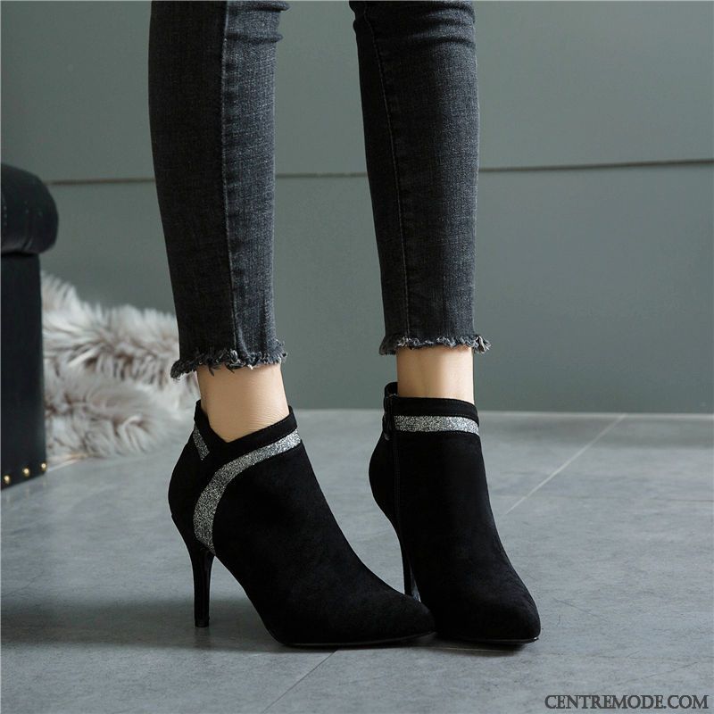 Bottes Femme Hiver Escarpins Bottes Martin Bottes Courtes Tous Les Assortis Plus De Velours Noir Rouge