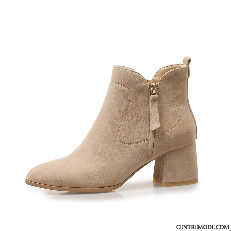 Bottes Femme Printemps Courte Escarpins Bottes Martin Épais Mesh Rouge