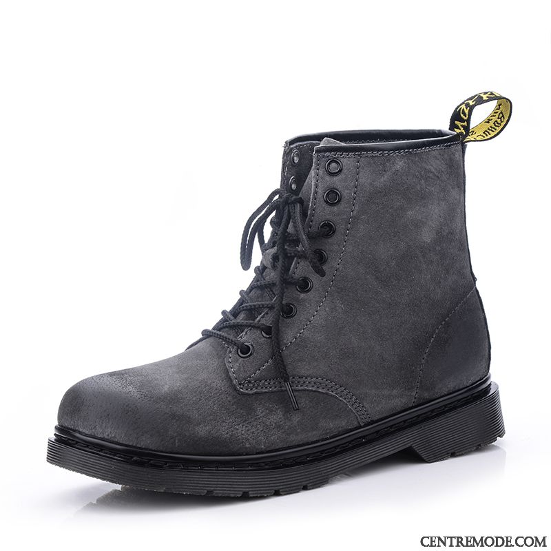 Bottes Homme Fashion Violet Saphir, Bottes Cuir Marron Soldes