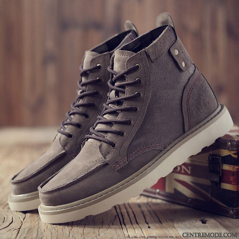 Bottes Homme Marron Cuir Neige Azur, Bottine Hiver Homme Pas Cher