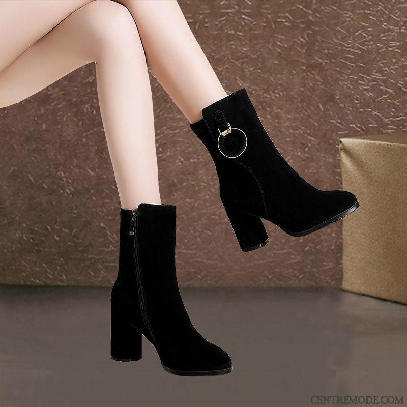 Bottes Mode Femme En Ligne, Bottines Cuir Noir Femme Écarlate Bleu Aigue-marine