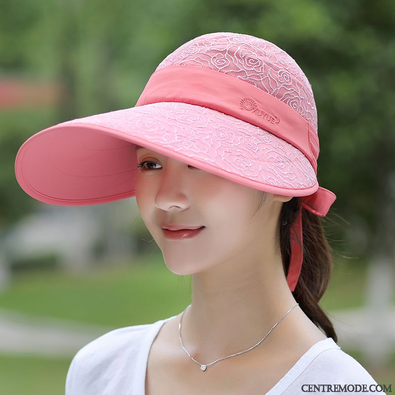 Casquette Femme Cyclisme Ombre Gros Crème Solaire Chapeau De Soleil De Plein Air Violet Rose