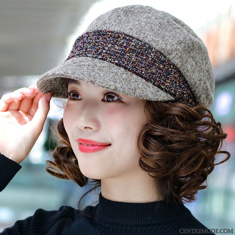 Casquette Femme Mode Peintre Petit L'automne Simple Court Gris