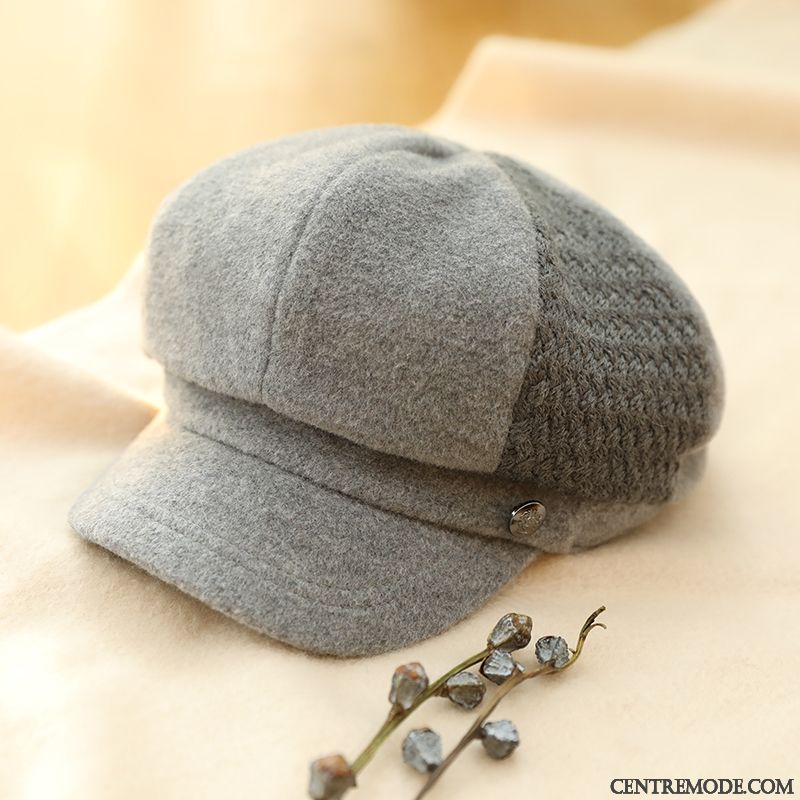 Casquette Femme Rétro L'automne Voyage Loisir Anis Étoilé Tendance Gris