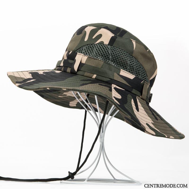 Casquette Homme Crème Solaire Été Camouflage Chapeau Chapeau De Pêche Tendance Violet Vert