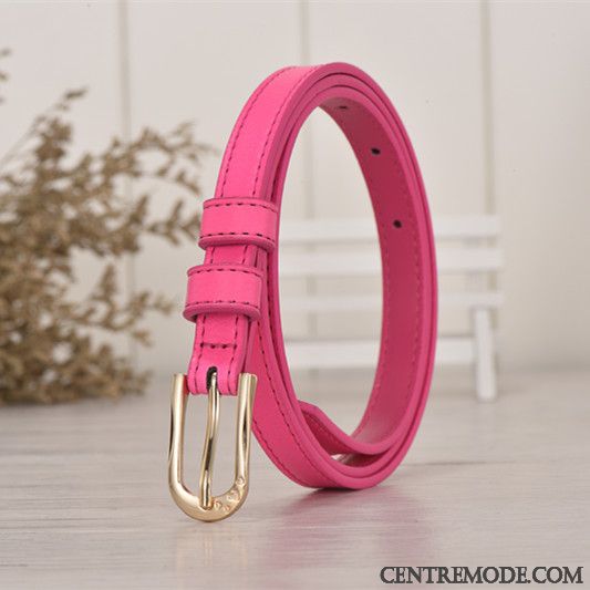 Ceinture Femme All-match Boucle Bien Été Simple Petit Couleurs De Bonbons Rose