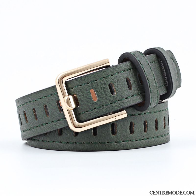 Ceinture Femme Simple Creux Jeans Bleu Blanc Noir Rouge Rose Vert Jaune