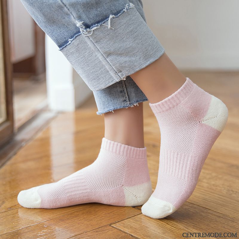 Chaussette Femme Chaussettes En Coton Terry Mode Sport L'automne Simple Pure Rose