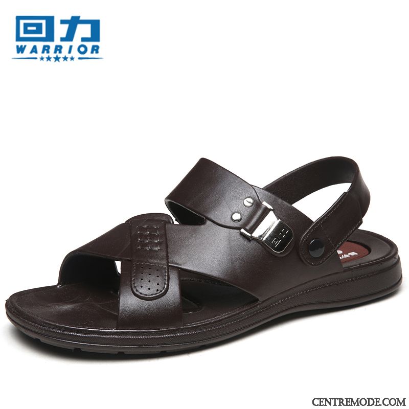 Chausson Sandales Homme, Vente Sandales Chaussure Pas Cher Noir Écarlate