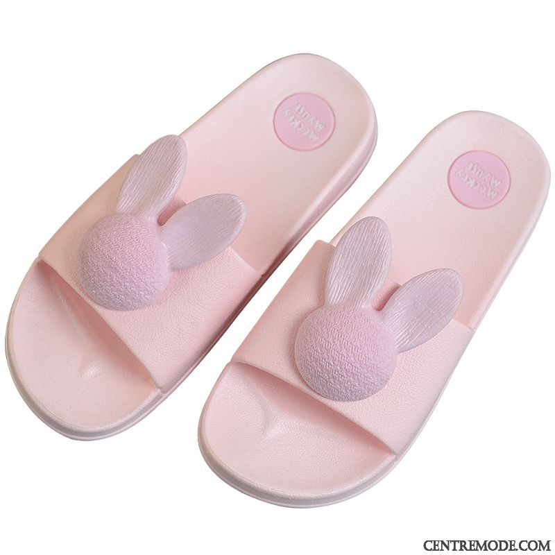 Chaussons Femme Charmant Tongs Chaussons Salle De Bains Homme De Maison Fantaisie Rose