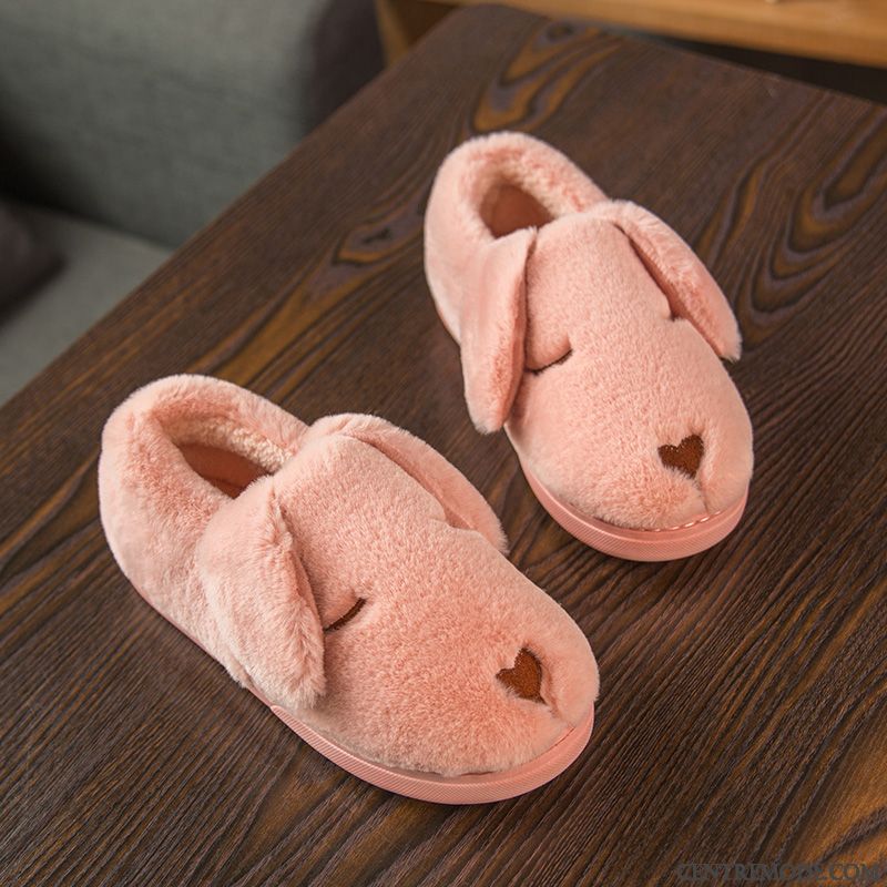 Chaussons Femme Matelassé Charmant Intérieur Chauds Semelle Épaisse L'automne Rose