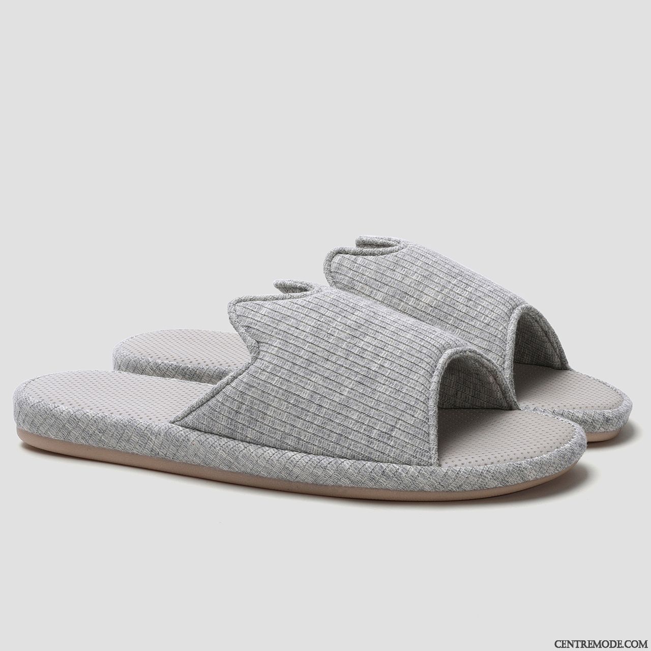 Chaussons Homme Antidérapant Fantaisie Tongs Chaussons De Maison Respirant Femme Gris