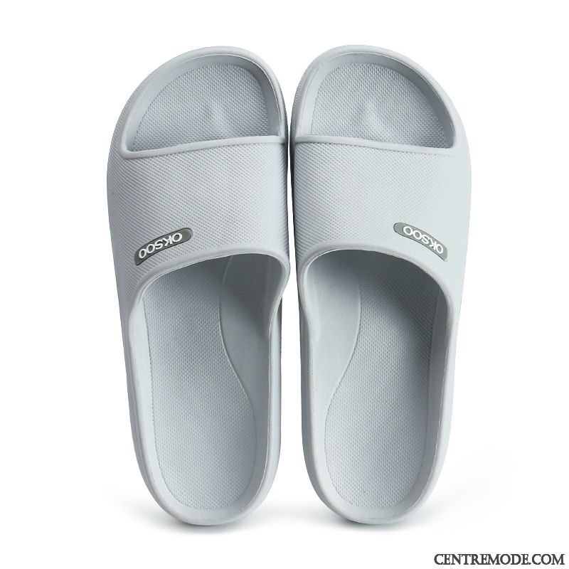Chaussons Homme Femme Intérieur Salle De Bains Tongs Chaussons De Maison Fantaisie Gris