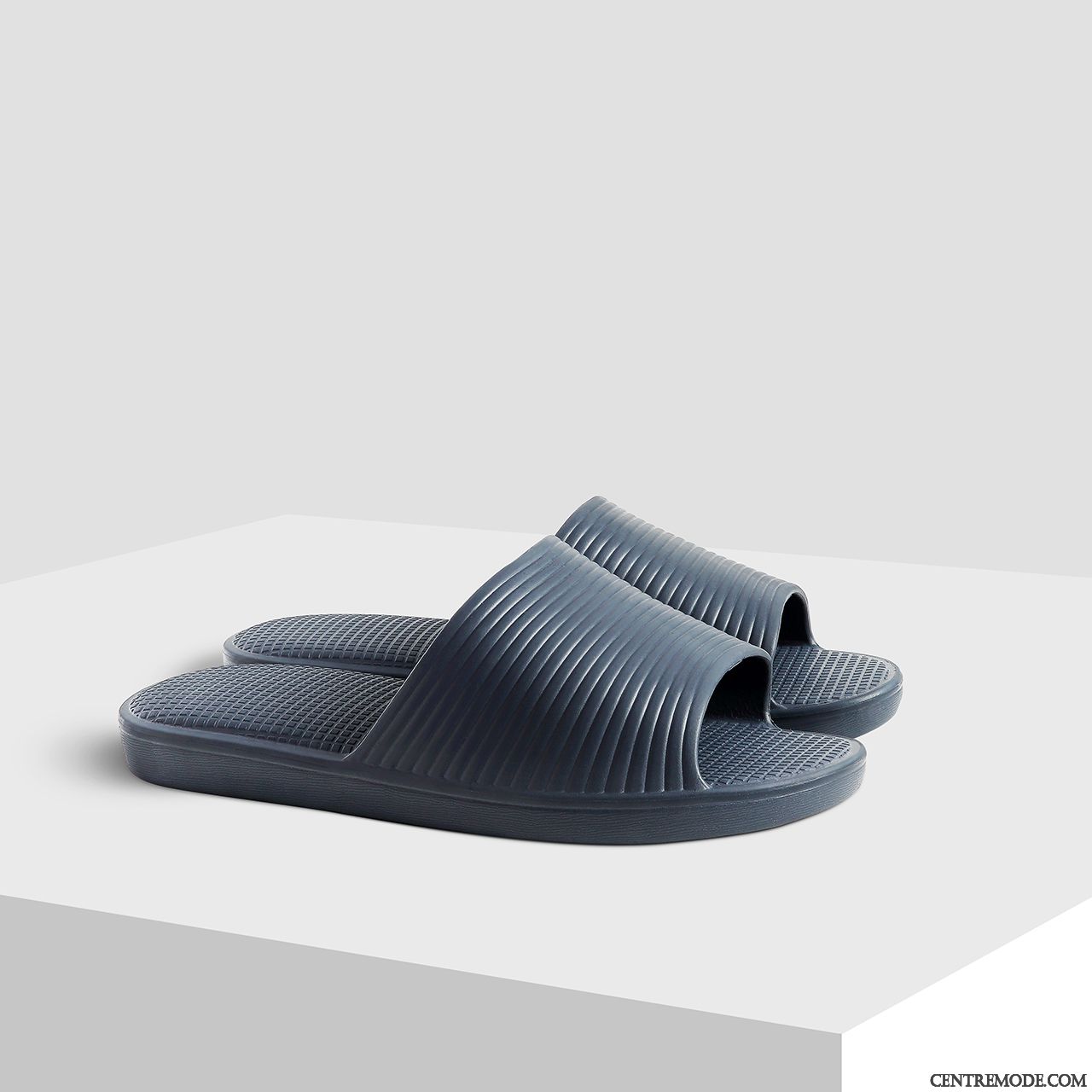 Chaussons Homme Intérieur Tongs Chaussons Semelle Épaisse Salle De Bains Grande Taille De Maison Bleu