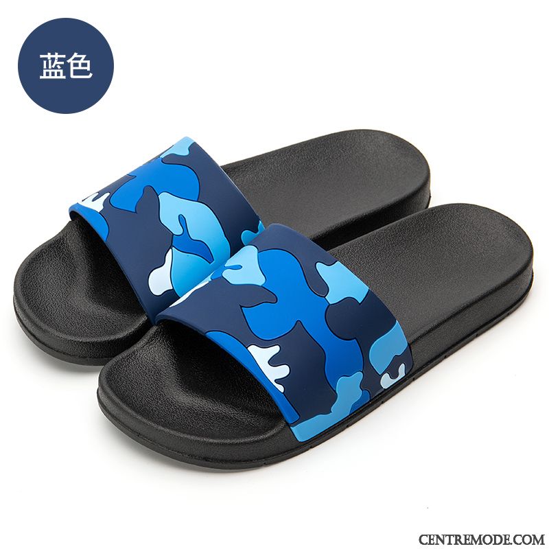 Chaussons Homme Tongs Chaussons Outwear Femme Fantaisie Été Semelle Épaisse Bleu