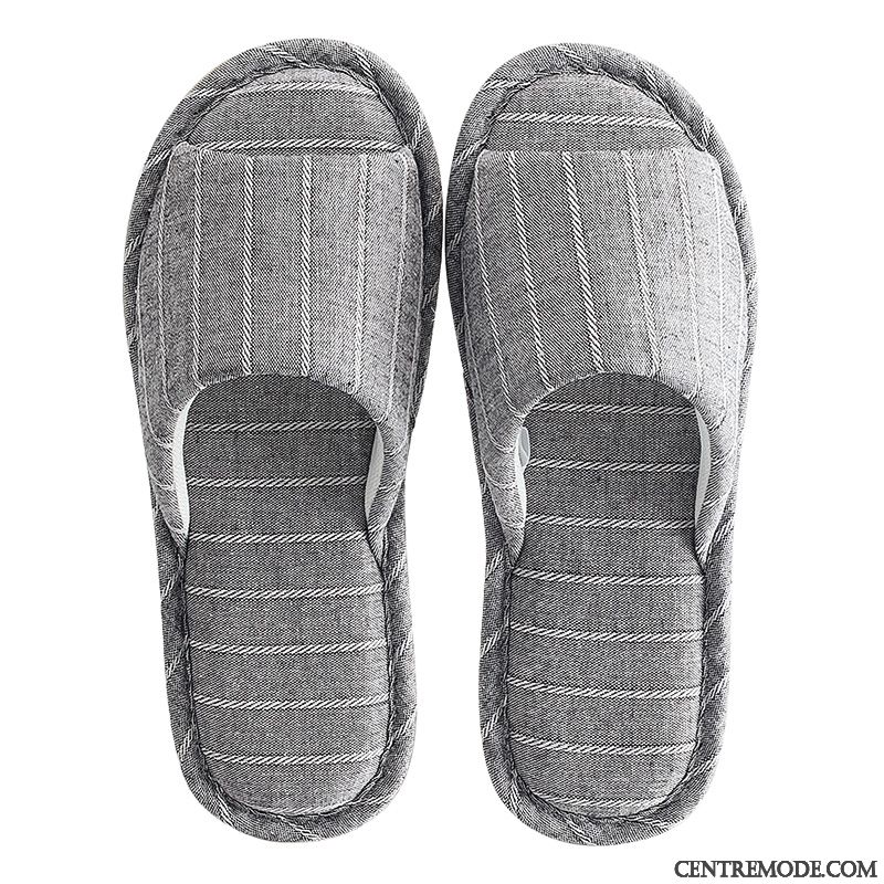 Chaussons Homme Tongs Chaussons Printemps Confortable Intérieur Toutes Les Saisons Antidérapant Gris