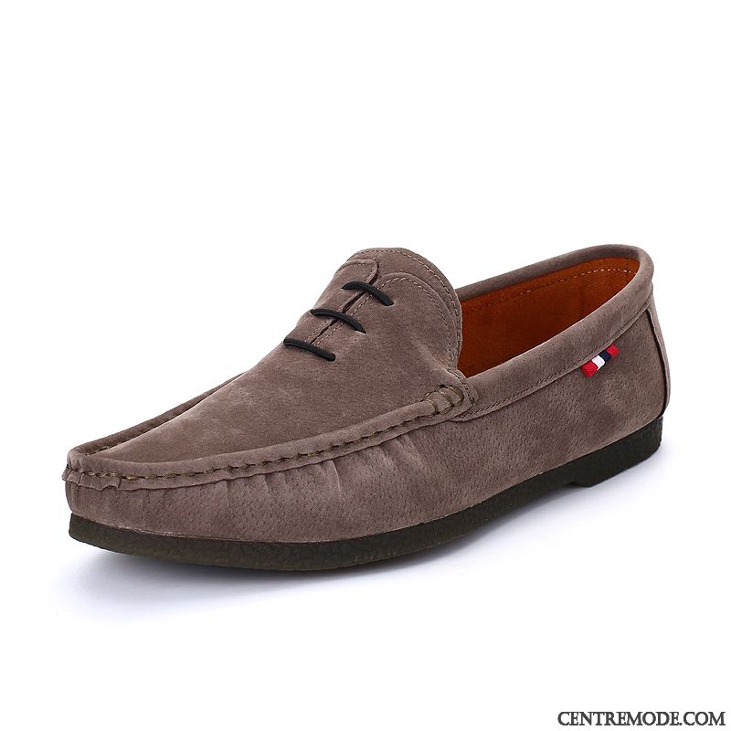 Chaussure Chic Homme, Mocassin Homme En Cuir Bleu Rouge