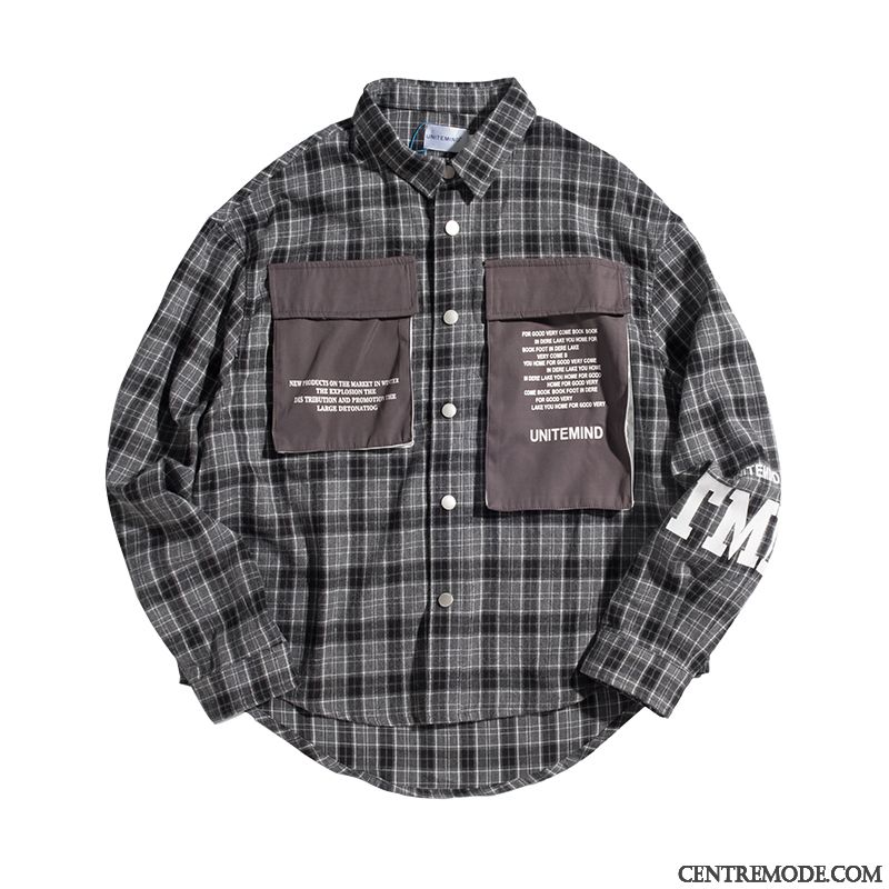 Chemise A Petit Carreaux Homme En Ligne, Chemise À Carreaux Homme Tendance Noir Bordeaux