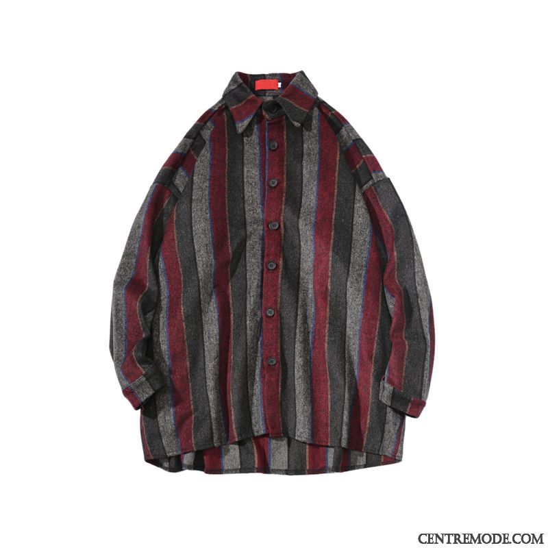 Chemise Coupe Ajustée, Chemise Fashion Homme Pas Cher Or Bordeaux