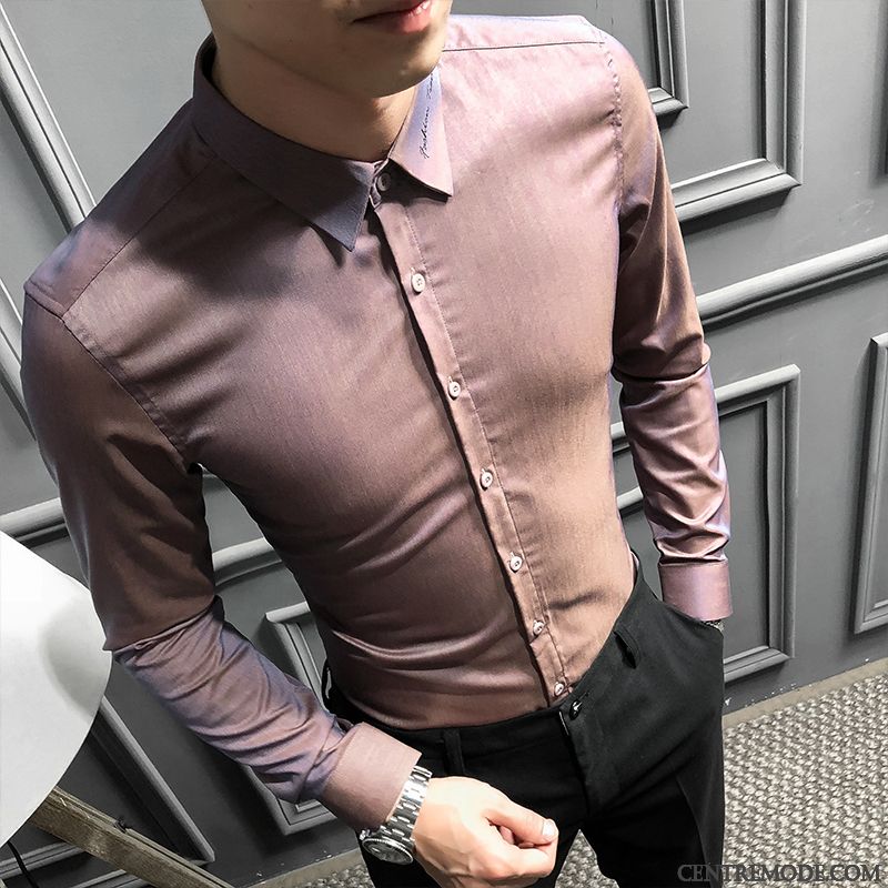 Chemise Homme Originale Pas Cher, Chemise En Jean Bleu Clair Homme Vert Mousse Jaune