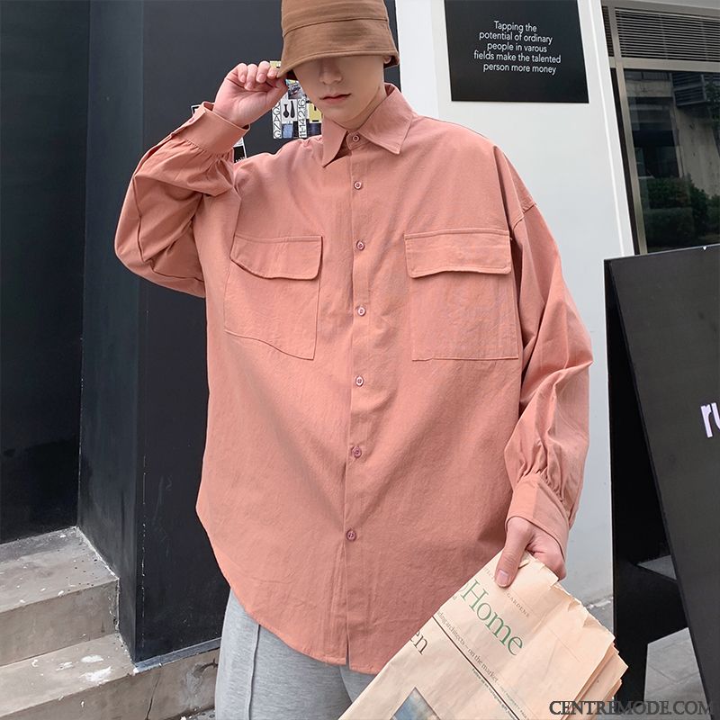 Chemises Homme Tendance Une Veste Cargo Été Beau Printemps Rose