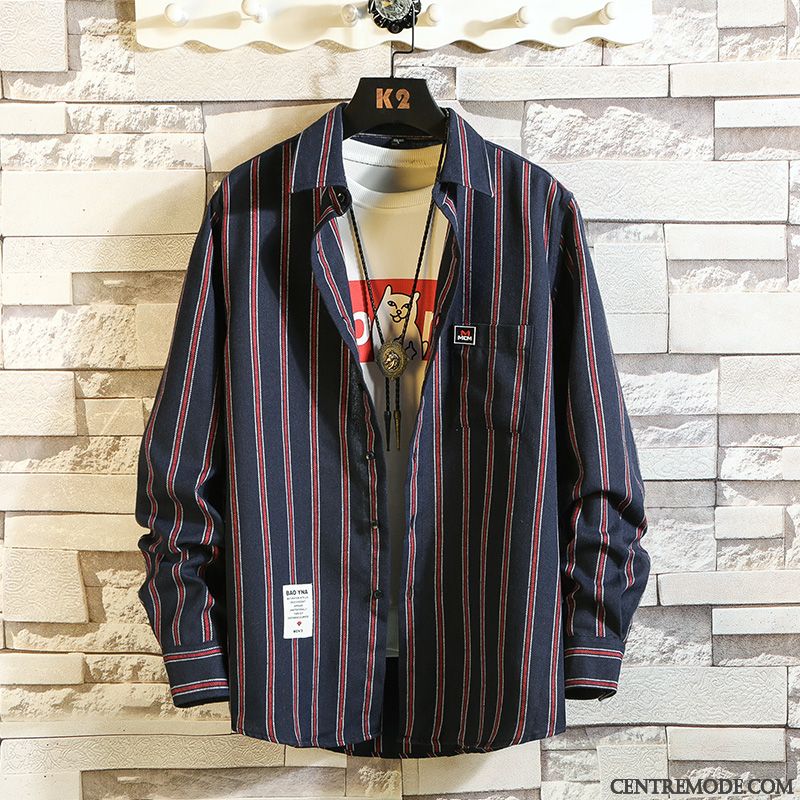Chemises Homme Une Veste Longues Printemps Décontractée L'automne Beau Rouge