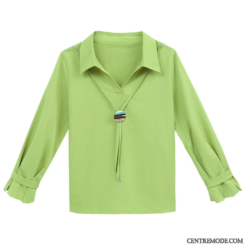 Chemisiers Femme L'automne Désign Une Veste Chemise Court Tendance Vert