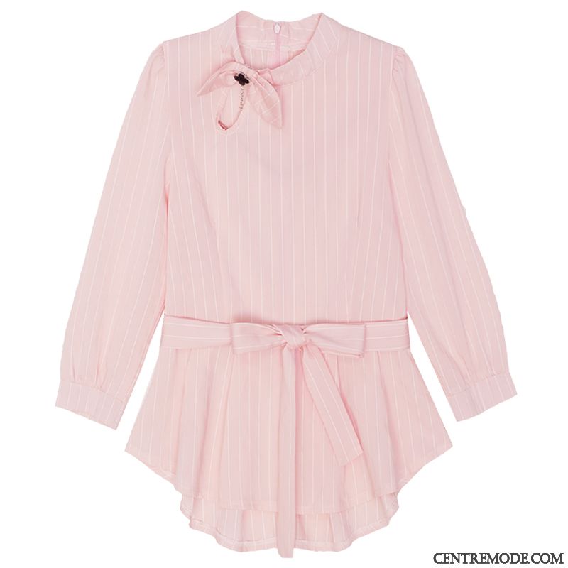 Chemisiers Femme Longue Chemise En Bas Printemps Longues Une Veste Mode Rose