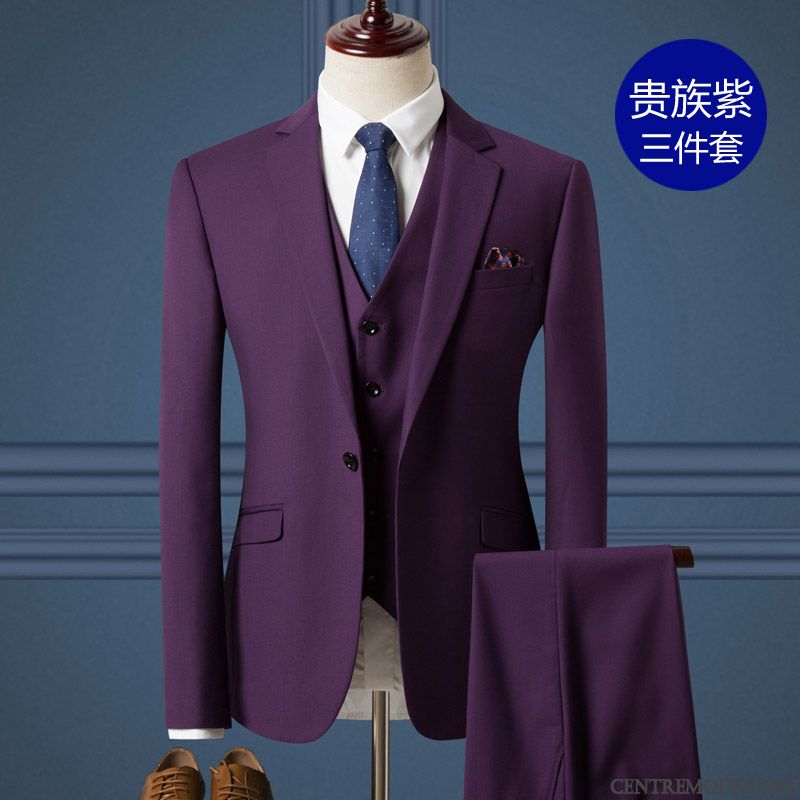 Costume Mariage Gris Pensée Rose Choquant, Blazer De Costume Homme Grande Taille