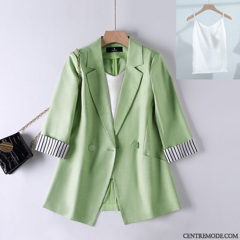 Costumes Blazer Femme Légère Ensemble Une Veste Printemps Tempérament Manteau Rouge Vert