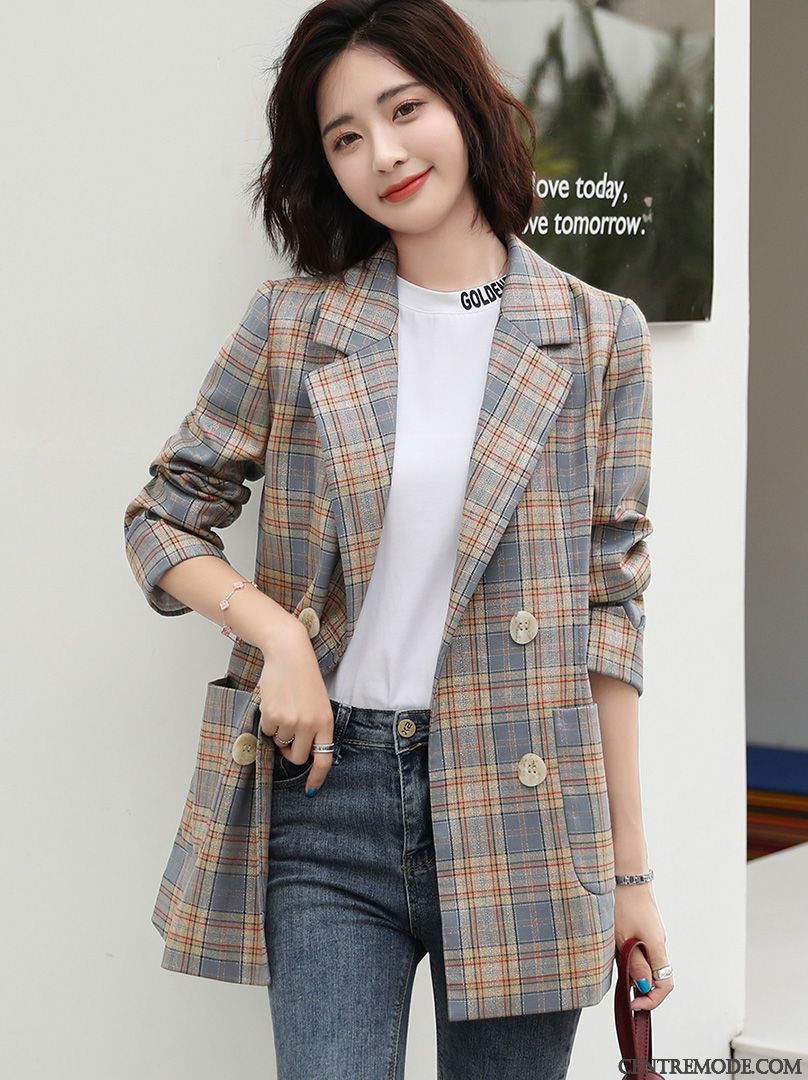 Costumes Blazer Femme Légère L'automne Une Veste Décontractée Printemps Baggy