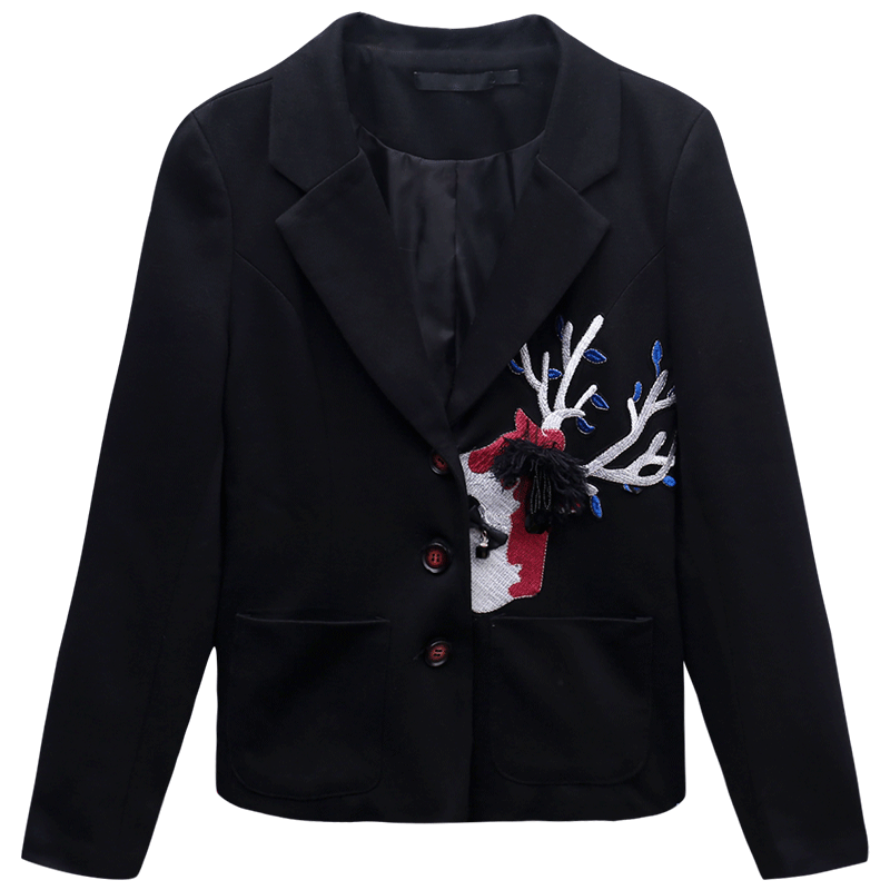 Costumes Blazer Femme Printemps Tendance Veste De Costume L'automne Court Une Veste Noir