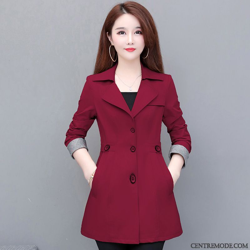 Costumes Blazer Femme Tendance Une Veste Maman Âge Moyen L'automne Manteau Bordeaux