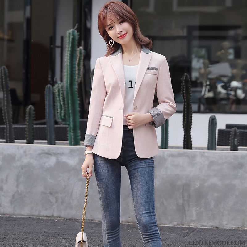 Costumes Blazer Femme Veste De Costume Style Chaud Printemps Dame Mode L'automne Rouge Rose