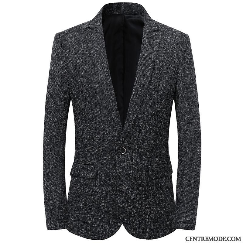 Costumes Blazer Homme L'automne Décontractée Légère Jeunesse Costume Formel Une Veste Noir Gris