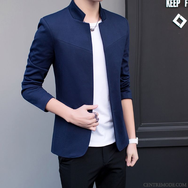 Costumes Blazer Homme Étudiant L'automne Petit Costume Tendance Jeunesse Printemps Bleu Marin