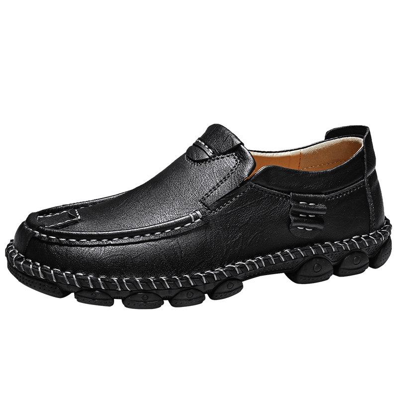 Derbies Homme Cuir Véritable Tous Les Assortis Décontractée Angleterre Semelle Doux Printemps Noir