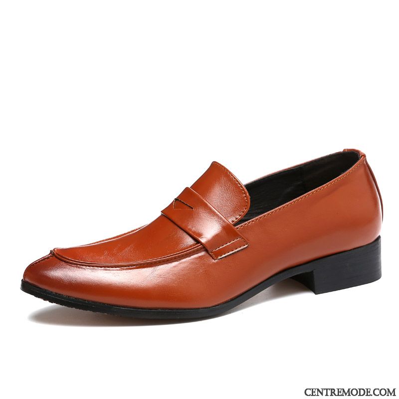 Derbies Homme De Boîtier Chaussures En Cuir Tendance Respirant Mode Été Brun