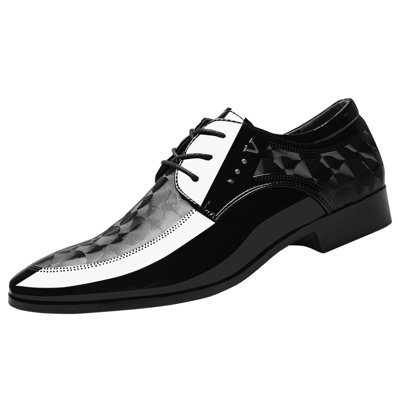 Derbies Homme Hiver Costume Formel Laçage Chaussures En Cuir Angleterre L'automne Noir